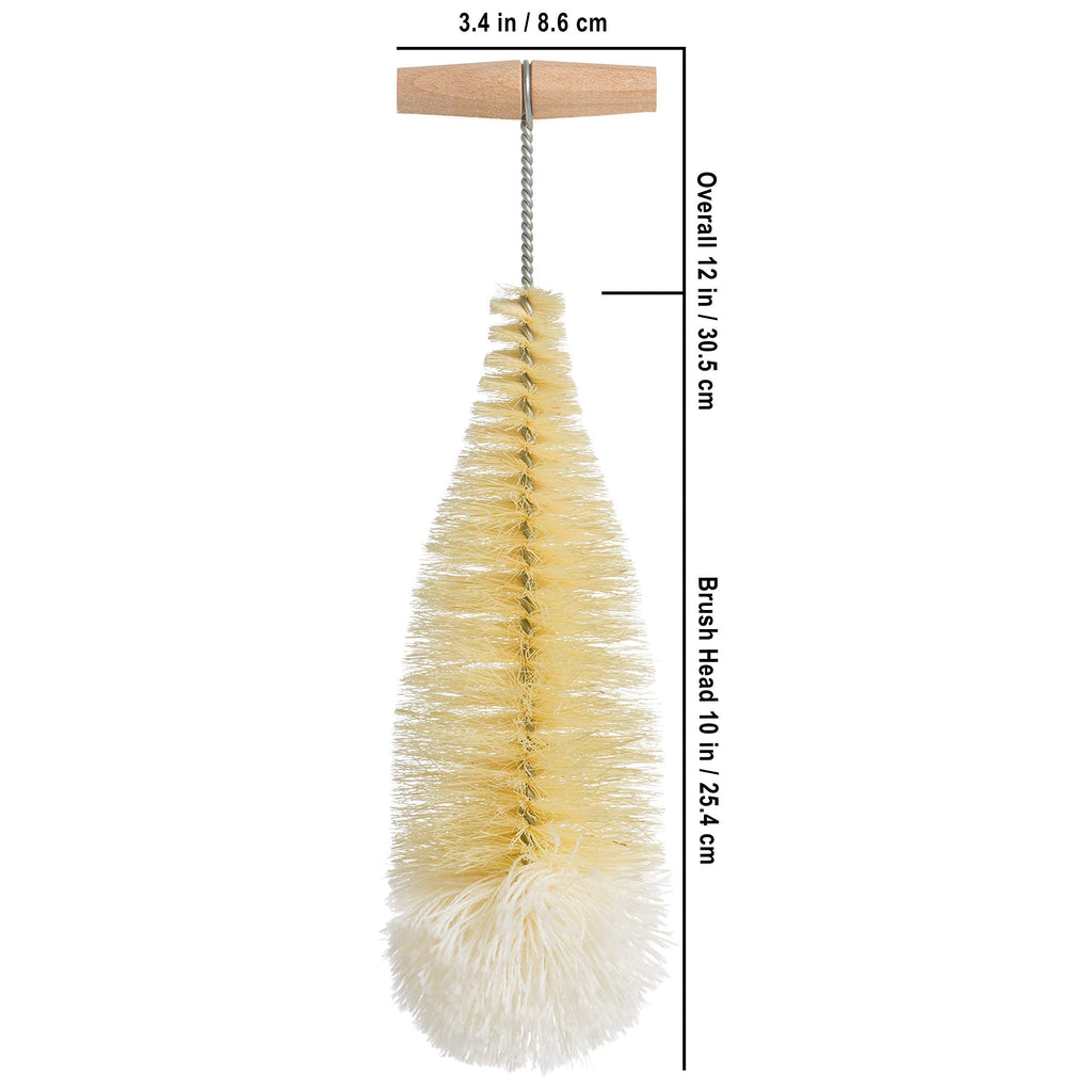Redecker Tampico Fiber and Wool Soda Stream Bottle Brush with Beechwood Handle, Unique Teardrop Shape Easily Cleans Bottles, Jars and Specialty Glassware, 12-inches, Made in Germany