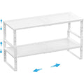 Wobmmi Expandable,Adjustable & Stackable Spice Rack, Cabinet Kitchen Countertop Shelf Organizer,Metal Pantry Storage Shelves - Space-Saving Storage Solution(2Packs/White/Large)