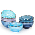 KitchenTour 24 OZ Cereal Bowls Set of 6, Ceramic Soup Bowls for Kitchen, 5.9 Inch Colorful Serving Bowls for Oatmeal, Salad, Pasta, Dessert - Microwave & Dishwasher Safe, Assorted Cool Colors