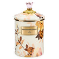 MACKENZIE-CHILDS Enamel Canister, Medium, Wild Rose White