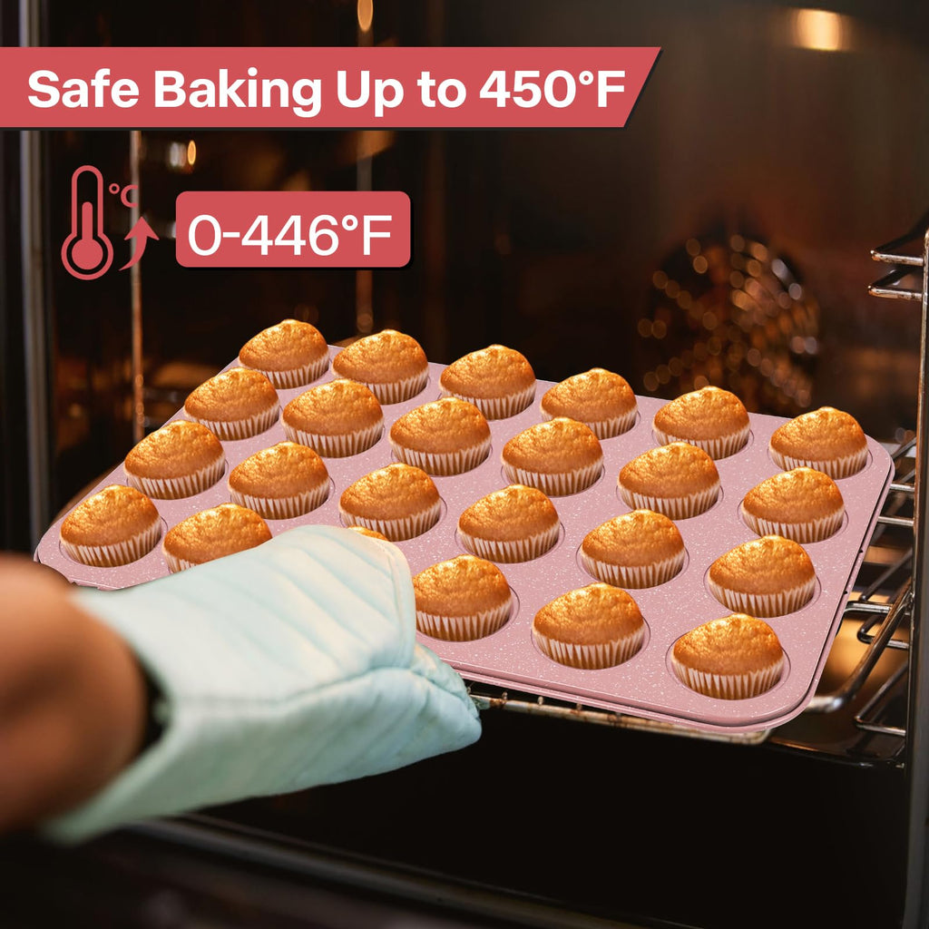 Spmarkt 2-Pack Healthy Baking Cupcake Pan| Non Stick 12-Cup Muffin Pan | Durable & Easy Clean Muffin Tin | Perfect for Cupcakes, Muffins (Beige)