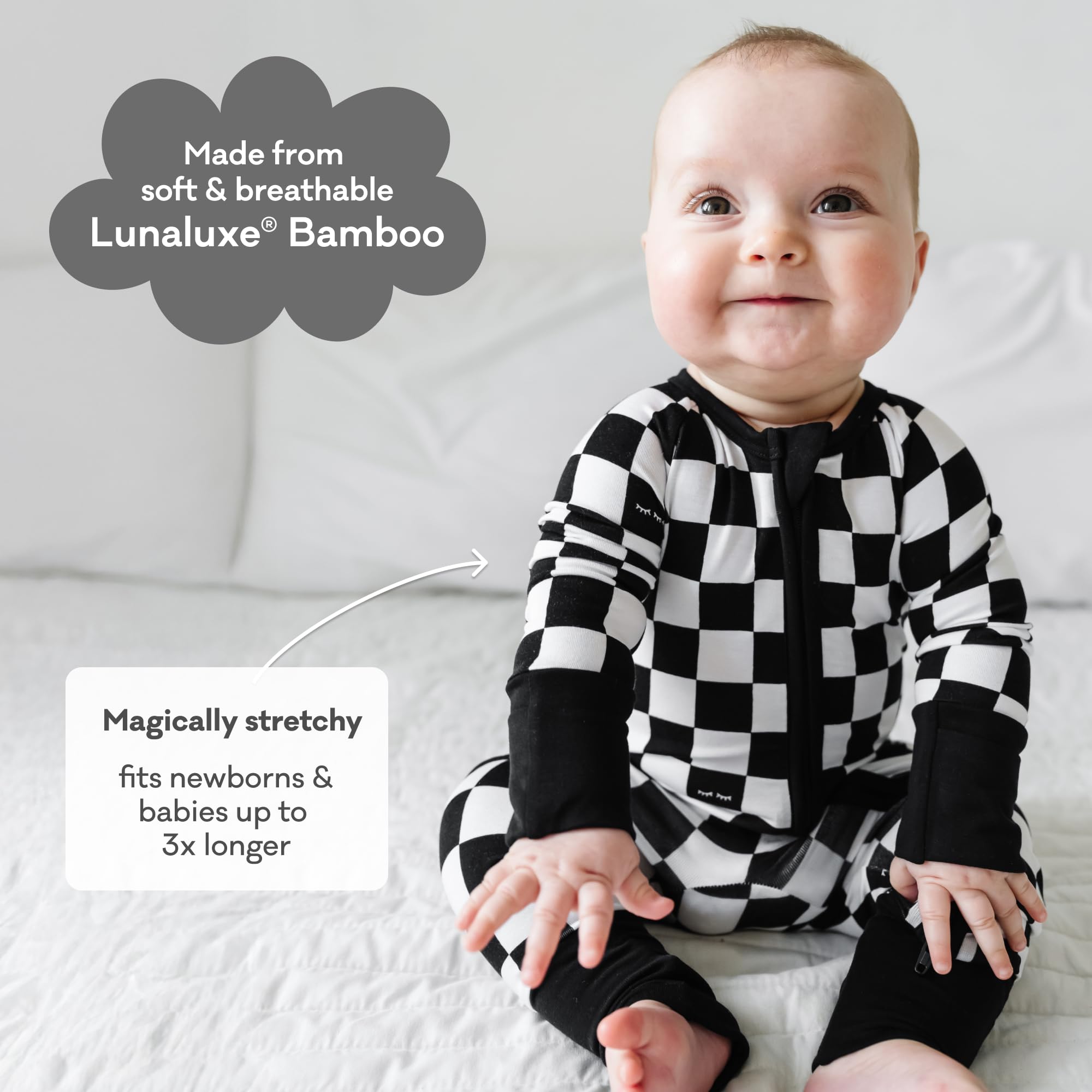 Little Sleepies Baby Pajamas, Cool Checks, 12-18 months