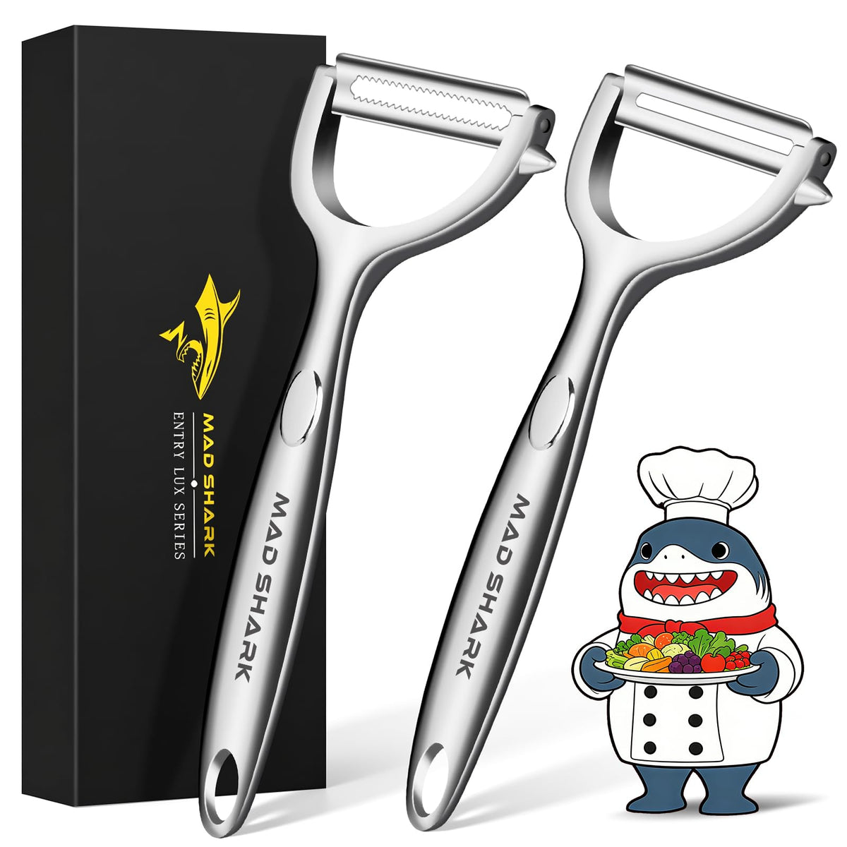 MAD SHARK Ultra Sharp Potato Peelers for Kitchen Vegetable Peeler