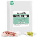VanruVida Vacuum Sealer Bags,10” x 14” 50 Count for Food Saver,Commercial Grade Textured,BPA Free,Heavy Duty,Great for Vac Storage,Freezer, Meal Prep or Sous Vide
