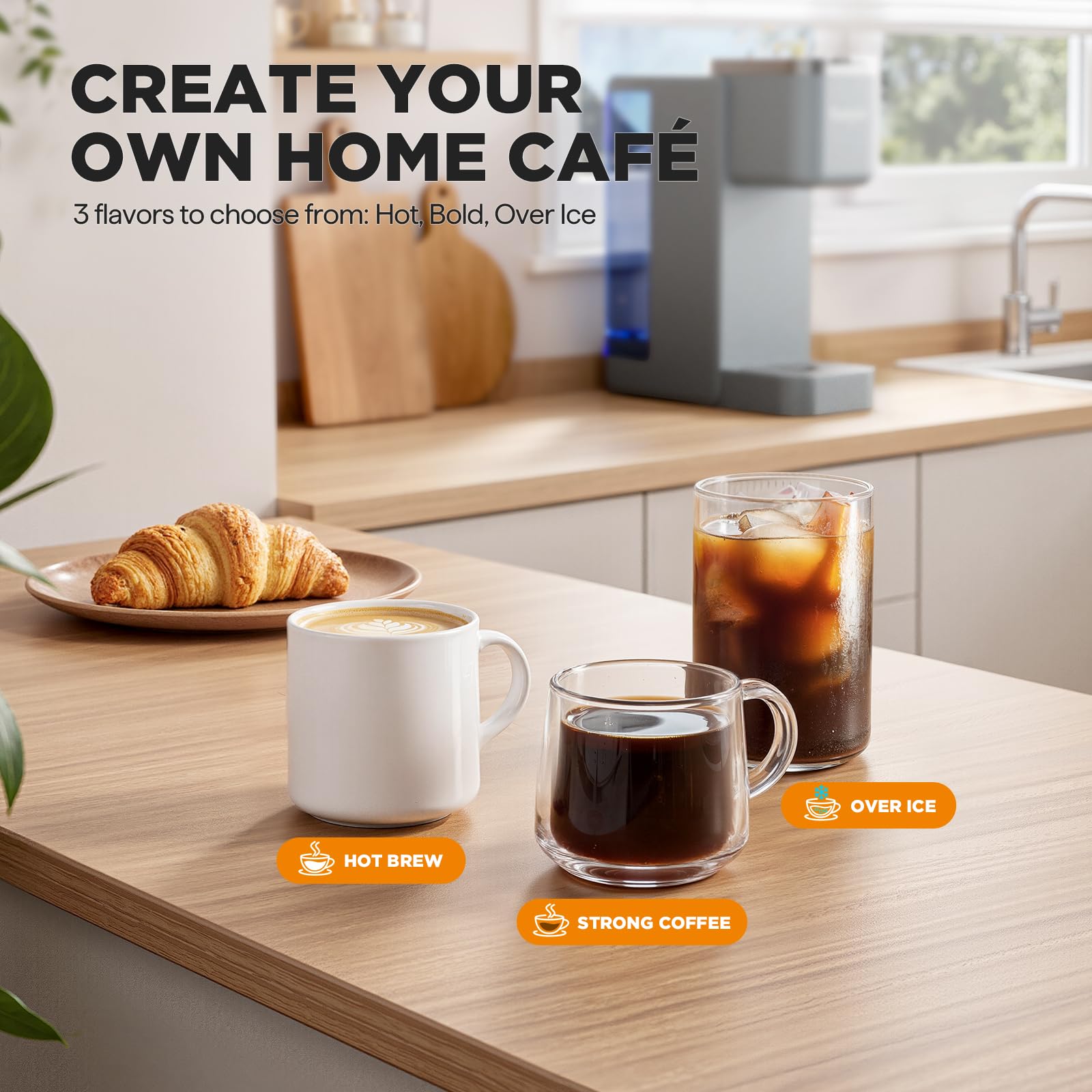 Tastyle Single Serve Coffee Maker for K Cups and Grounds with 3 Brew Styles