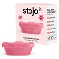 STOJO Collapsible Sandwich Box – 24oz, Reusable Food Storage Container, Silicone Bowl for Hot/Cold Food – Meal Prep, Lunch, Camping, Hiking – Dishwasher Safe (Peony, Set of 1)