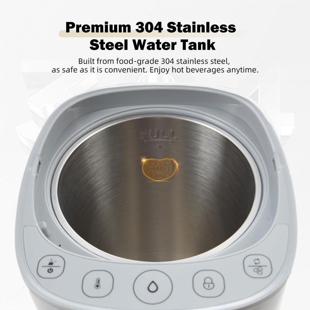 OCTAVO Water Boiler & Warmer 5 Liter, 304 Stainless Steel Water Tank, 700 Watt 6 Adjustable Water Temperature, LCD Touch Control Screen, Child Lock with Water Shortage Indicator