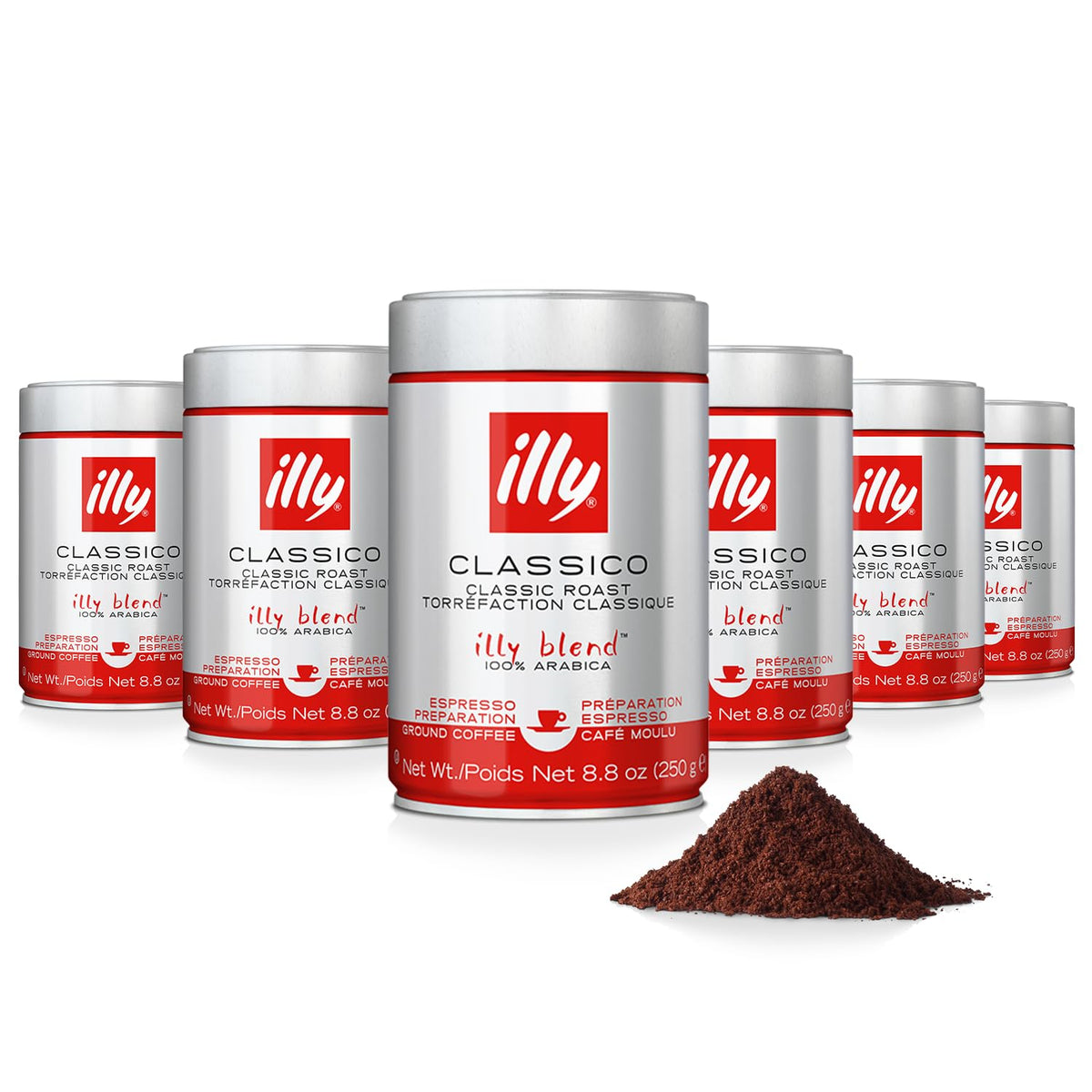 illy Ground Moka Coffee, Classico Medium Roast, 8.8 oz