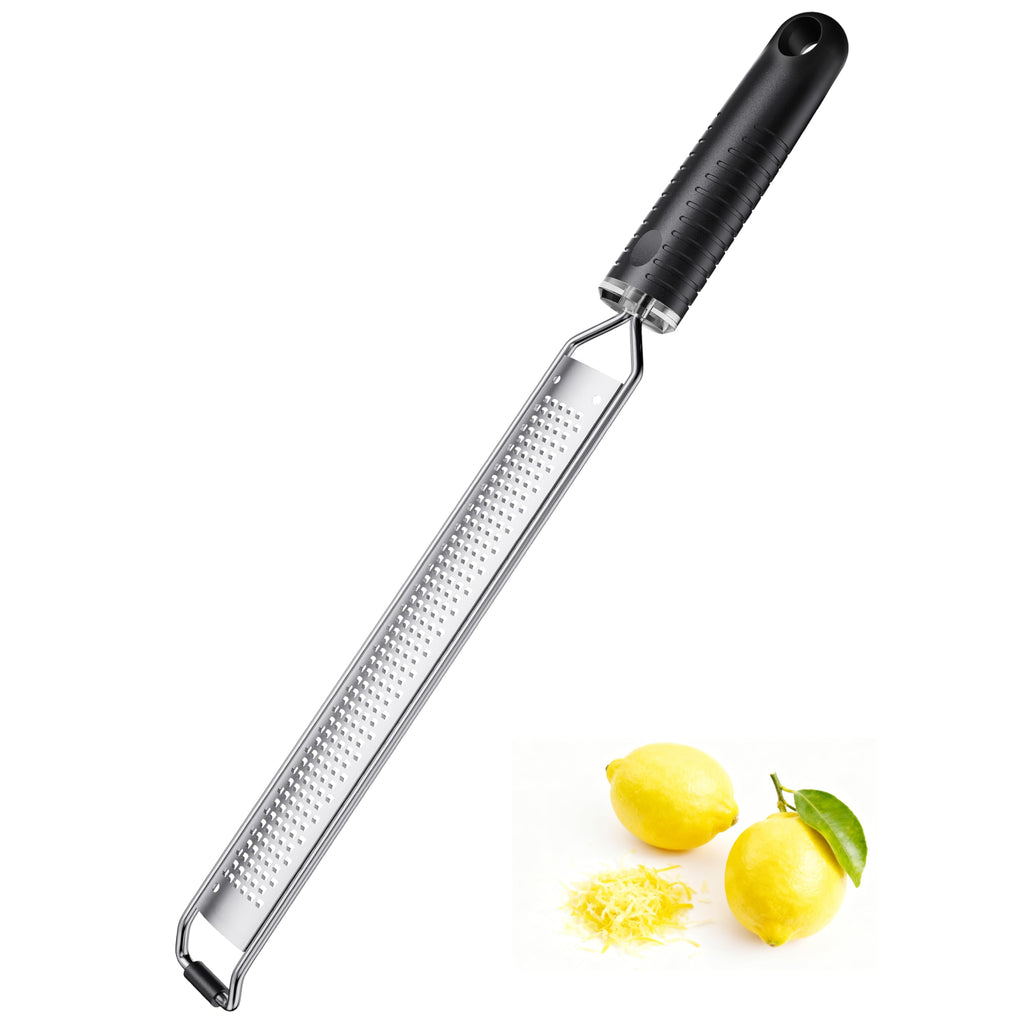 Cheese Grater with Slip-Free Grip, Lemon Zester for Gitrus fruits, Chocolate, Hard Cheeses