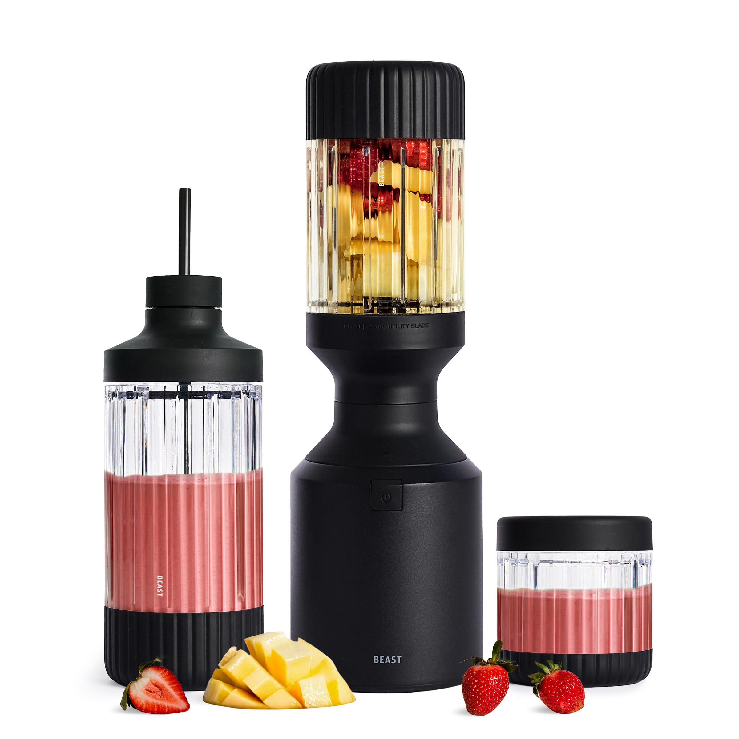Beast Mega 1200 Plus Countertop Blender, XL Vessel, Carbon Black, 1200W