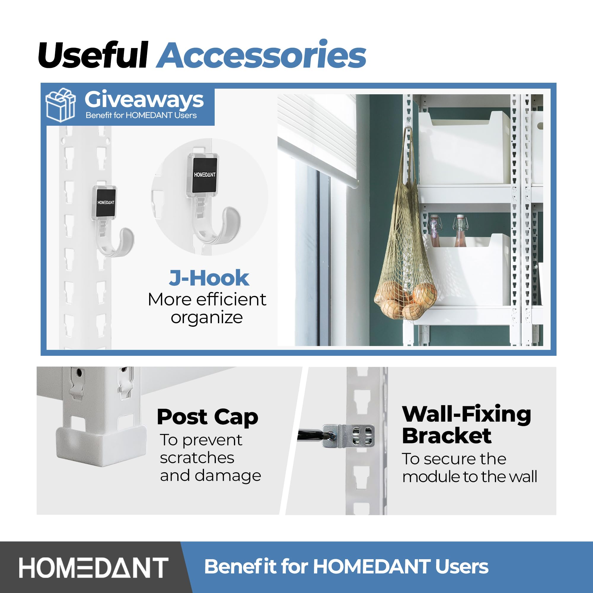HOMEDANT 5 Tier Laminated White Boltless Metal Shelving Unit Adjustable Garage Storage Utility Rack Heavy Duty Shelves Organization Multipurpose Shelf Warehouse Pantry 28" W x 12.3" D x 59.5" H 1Pack