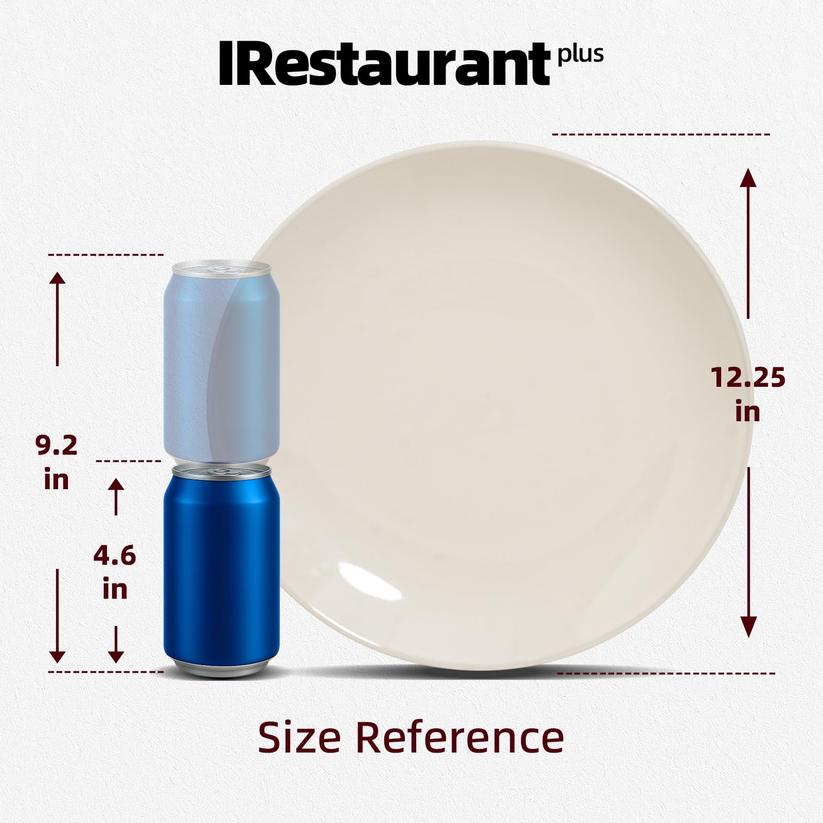 IRESTAURANT PLUS Stoneware Coupe Commercial Grade Dinnerware, Ivory, Plate 12.25", Case of 12