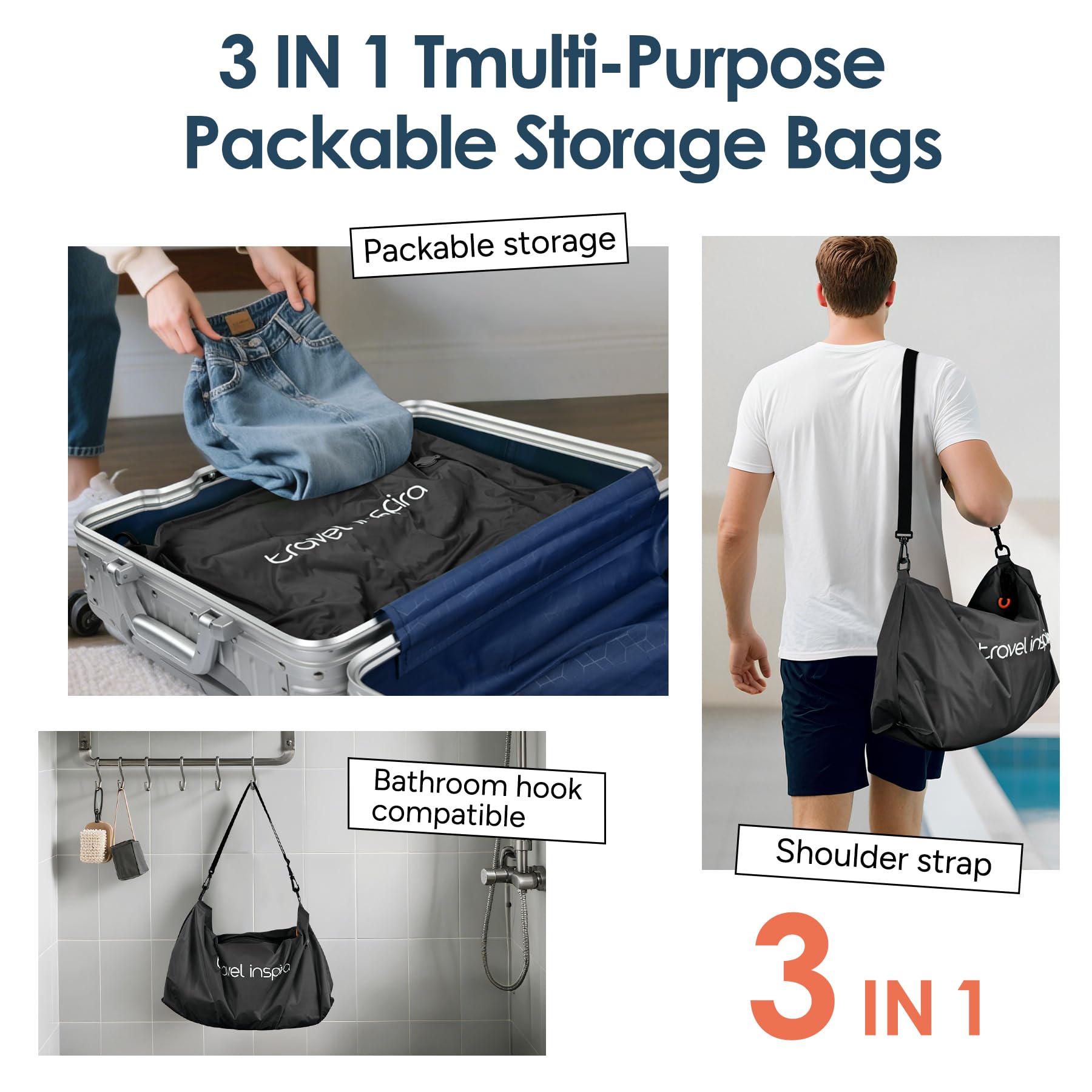 Compression Packing Cube with Electric Pump, Waterproof Travel Storage Bag