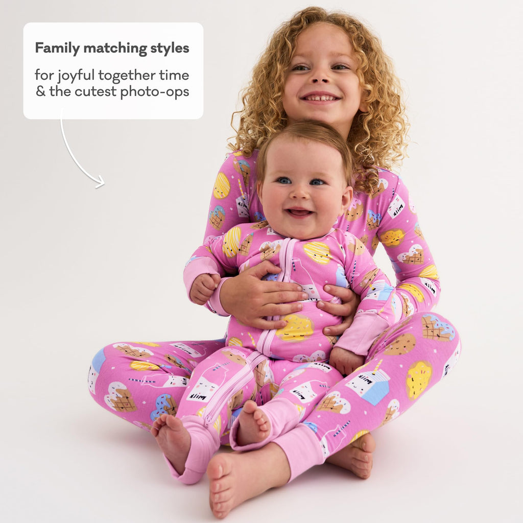 Little Sleepies Baby Pajamas, Pink Cookies & Milk, 12-18M