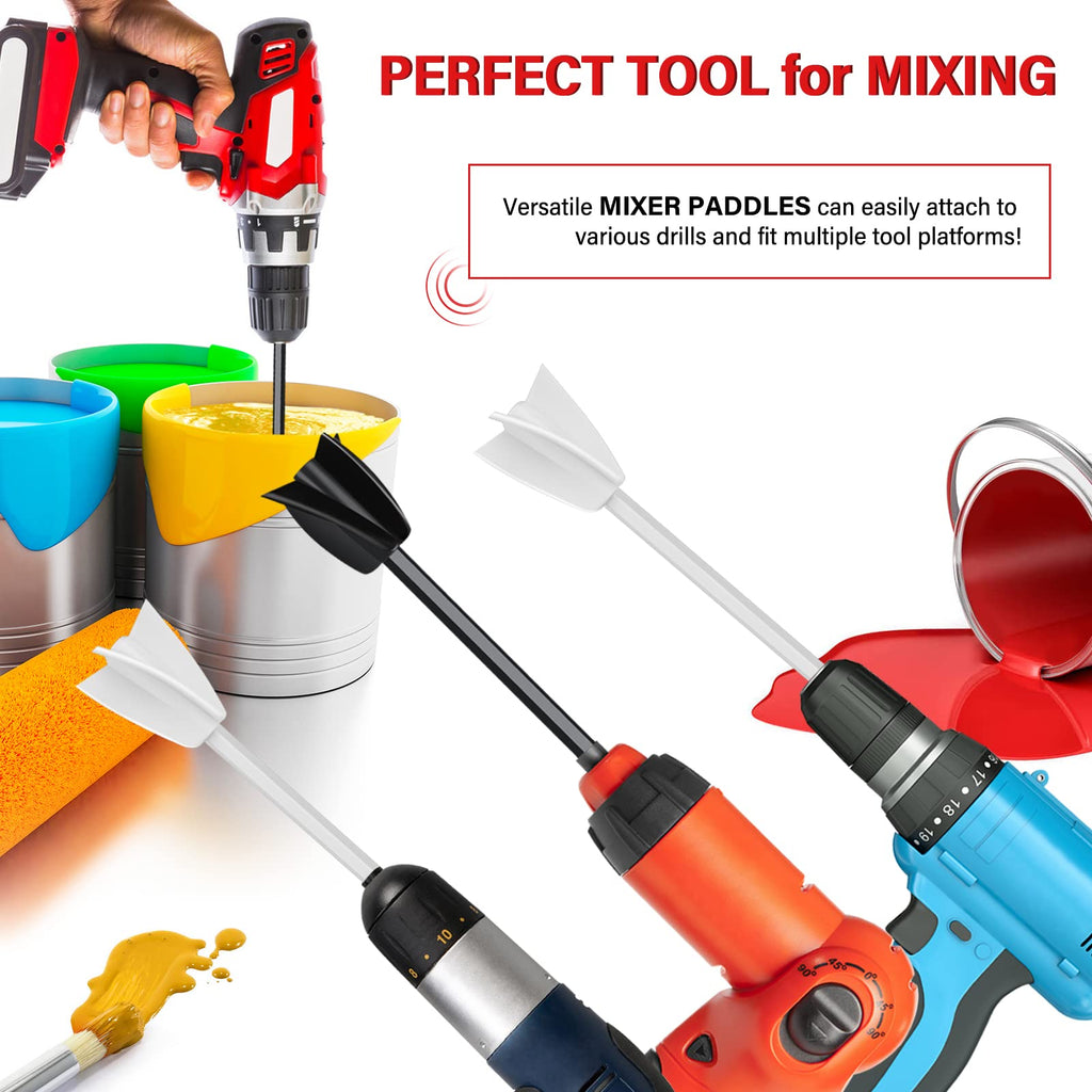 4 Pcs Resin Mixer Paddles for Resin Drill, Epoxy Mixer Attachment for Drill, Paint Mixer/Paint Stirrer for Mixing Resin, Epoxy, Silicone Molds