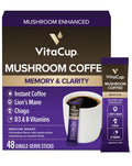 VitaCup Mushroom Medium Roast Coffee Instant Packets, 48ct