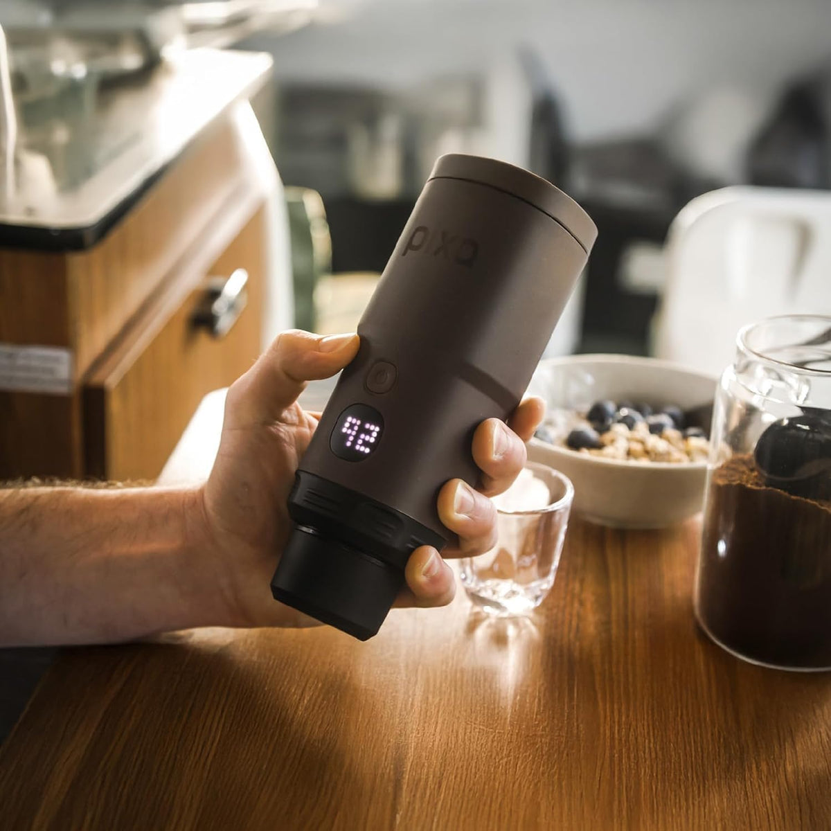 WACACO Pixapresso Espresso Machine Electric & Portable (Dark Burgundy)
