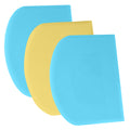 SURDOCA Dough Scraper Bench Scraper - 3P 8.3x5.5" Plastic Flexible Bowl Scraper, Sharp Edge & Angles Cake Scraper. Non-Slip Bakeware Decorating Tools Sculpting & Modeling Tools - Blue+Yellow+Blue