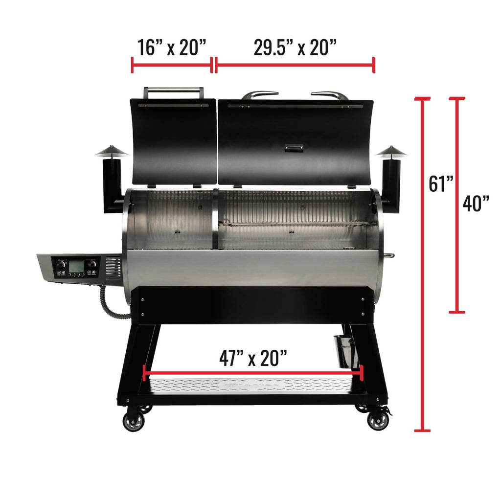 recteq DualFire 1200 Wood Pellet Smoker Grill, Wi-Fi Electric Pellet Grills, Dual Chambers for Hot and Fast + Low and Slow Cooking