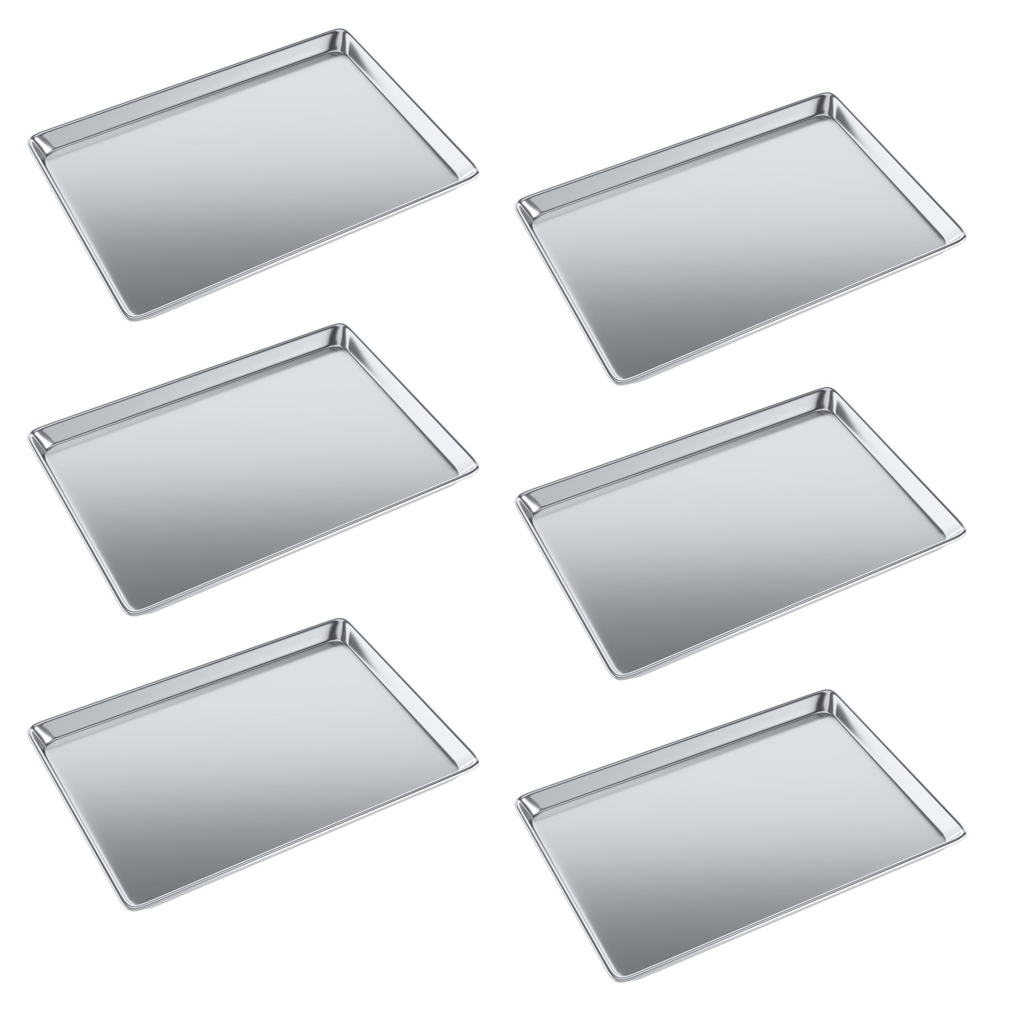 Pack of 6 | 18 in. x 26 in. Full Size Aluminum Bun. / Sheet Pan | Ideal for baking, roasting, cooling, prepping, or storing - a must-have in restaurants, bakeries, and busy kitchens.
