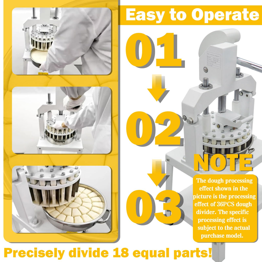 TECHTONGDA Commercial Dough Divider Rounder Machine Manual 18PCS Dough Cutter Hand Press Bread Bakery Dough Dividing Machine