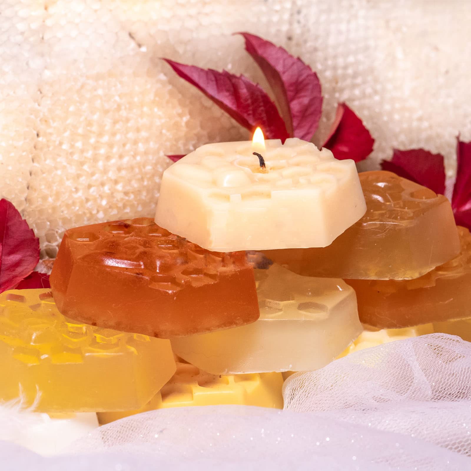 Honeycomb Soap Molds-Silicone Molds for Soap 3D Bee Soap Molds