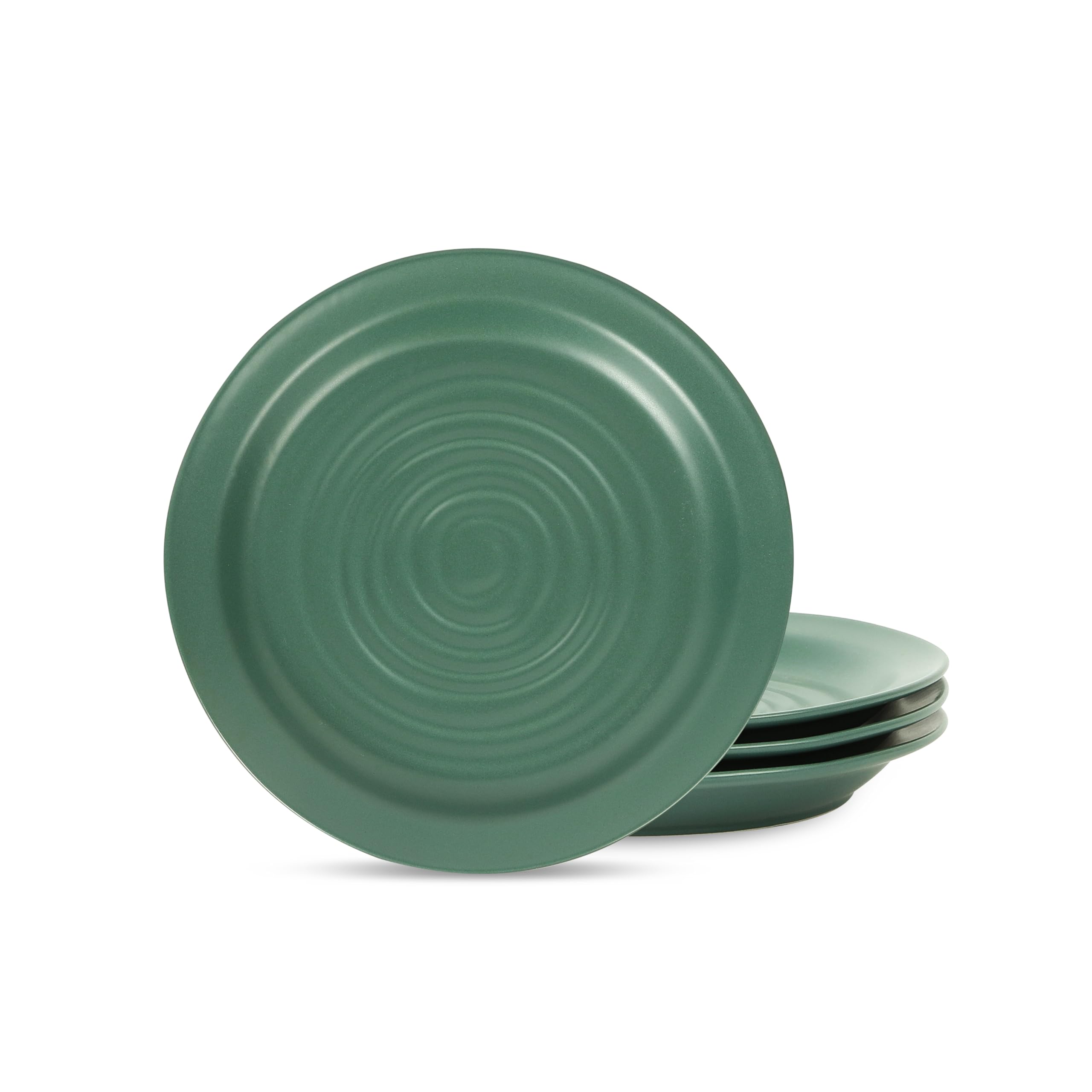 Stone Lain Orbit 4-Piece Salad Plate Set Stoneware, Green