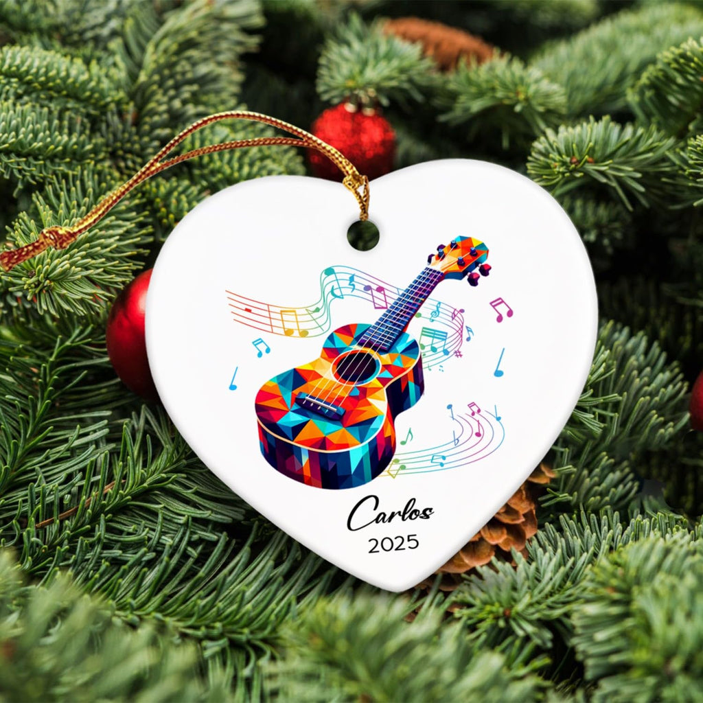 2026 Ukulele Musical Ceramic Ornaments Christmas Tree, Personalized Ukulele Player Ornament Gifts, Musician Ceramic Ornaments, Customized Instrument Xmas Hanging Ornament Keepsake with Name & Year