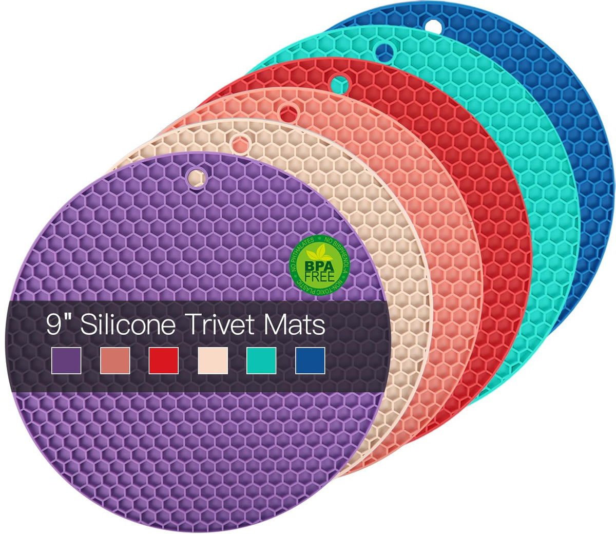 Silicone Trivets for Hot Pots and Pans, 3 Pack Heat Resistant Pot Holders for kitchen Large Silicone Trivet Mat for Hot Dishes, Black Hot Pads for Kitchen Counter, Hot Mats Spoon Rest, 9 * 12 Inches