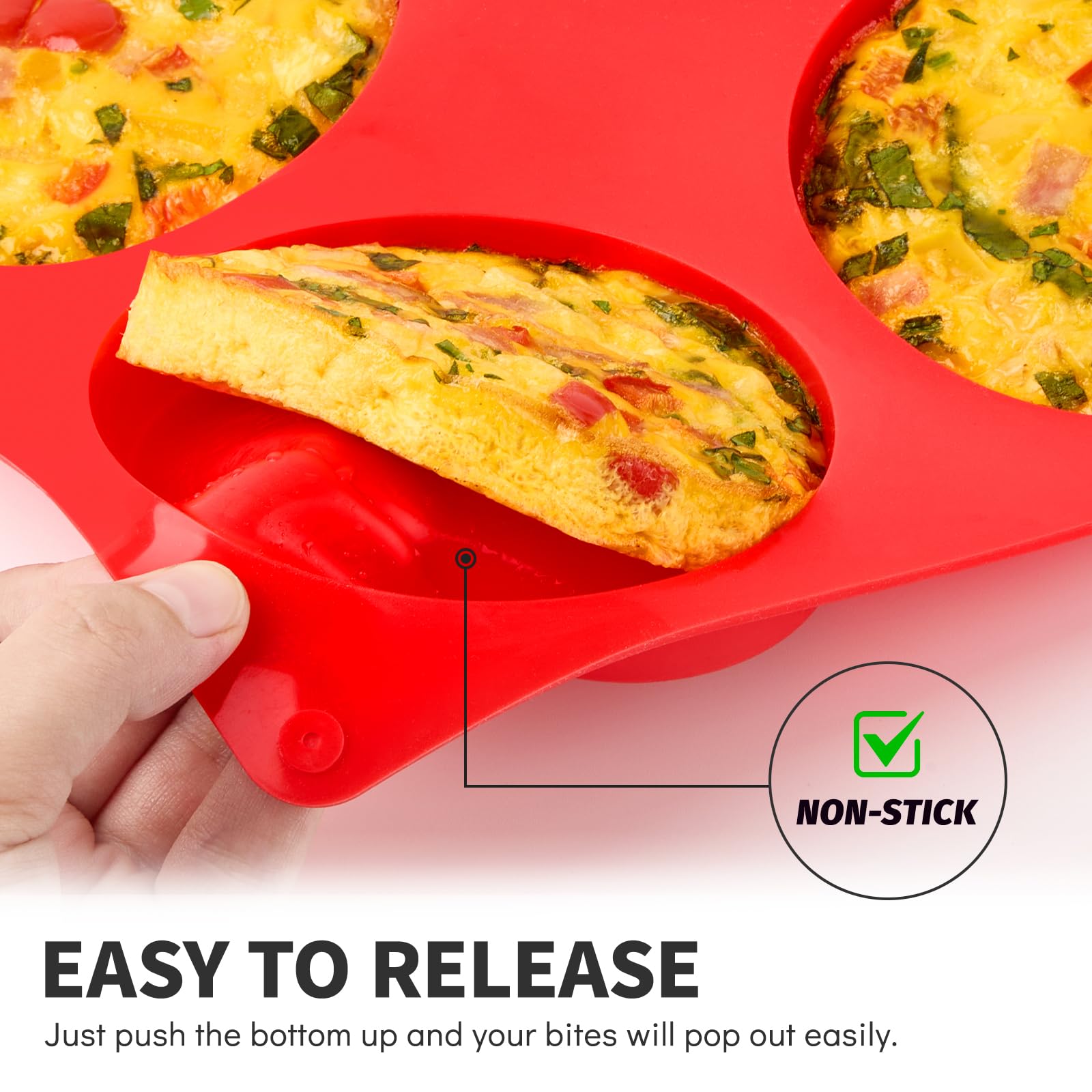 4 Inch Silicone Egg Molds for Breakfast Sandwiches, 2 Pack, 12 Cavities