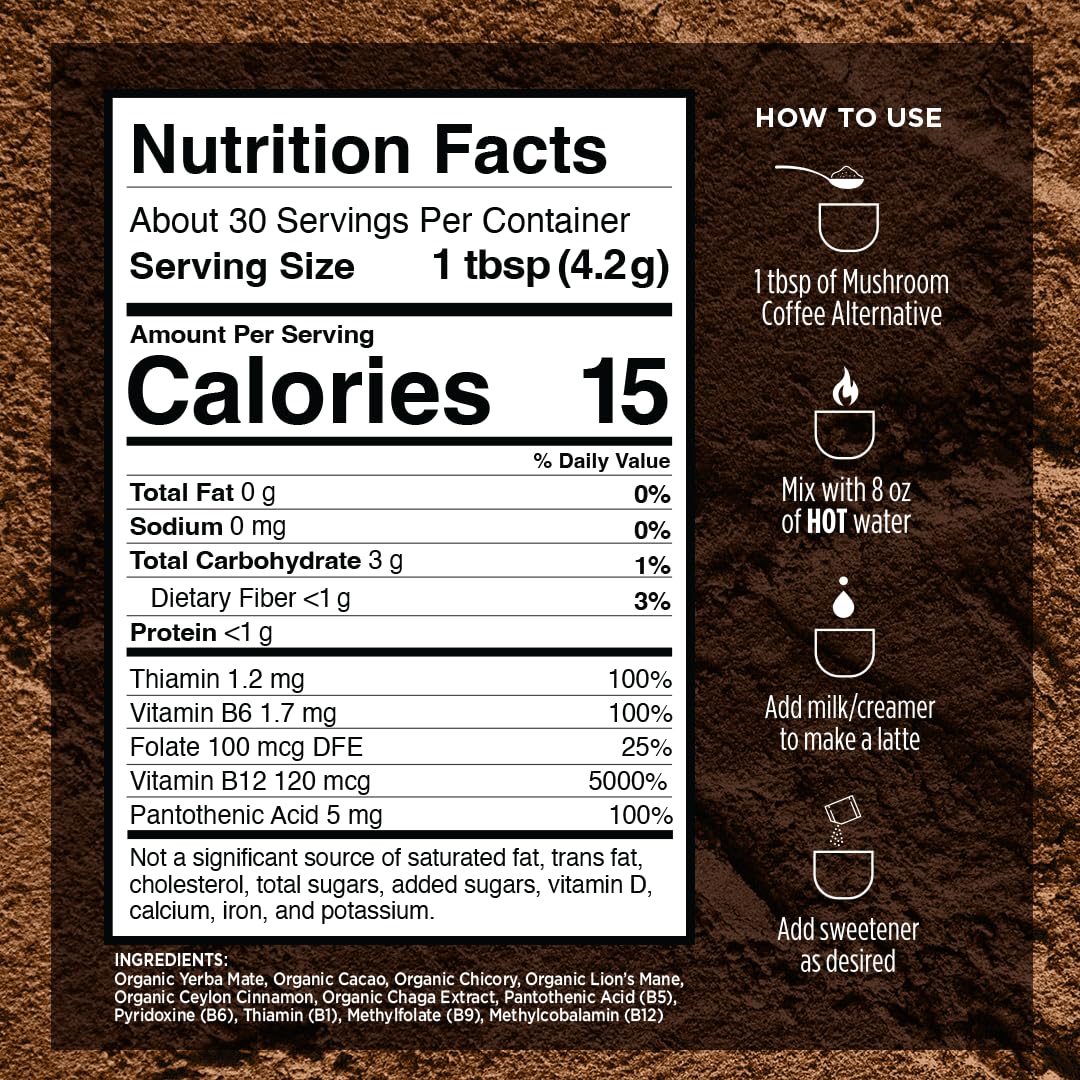 VitaCup Mushroom Coffee Alternative Instant Drink Mix, 90 Servings, 3 Bags