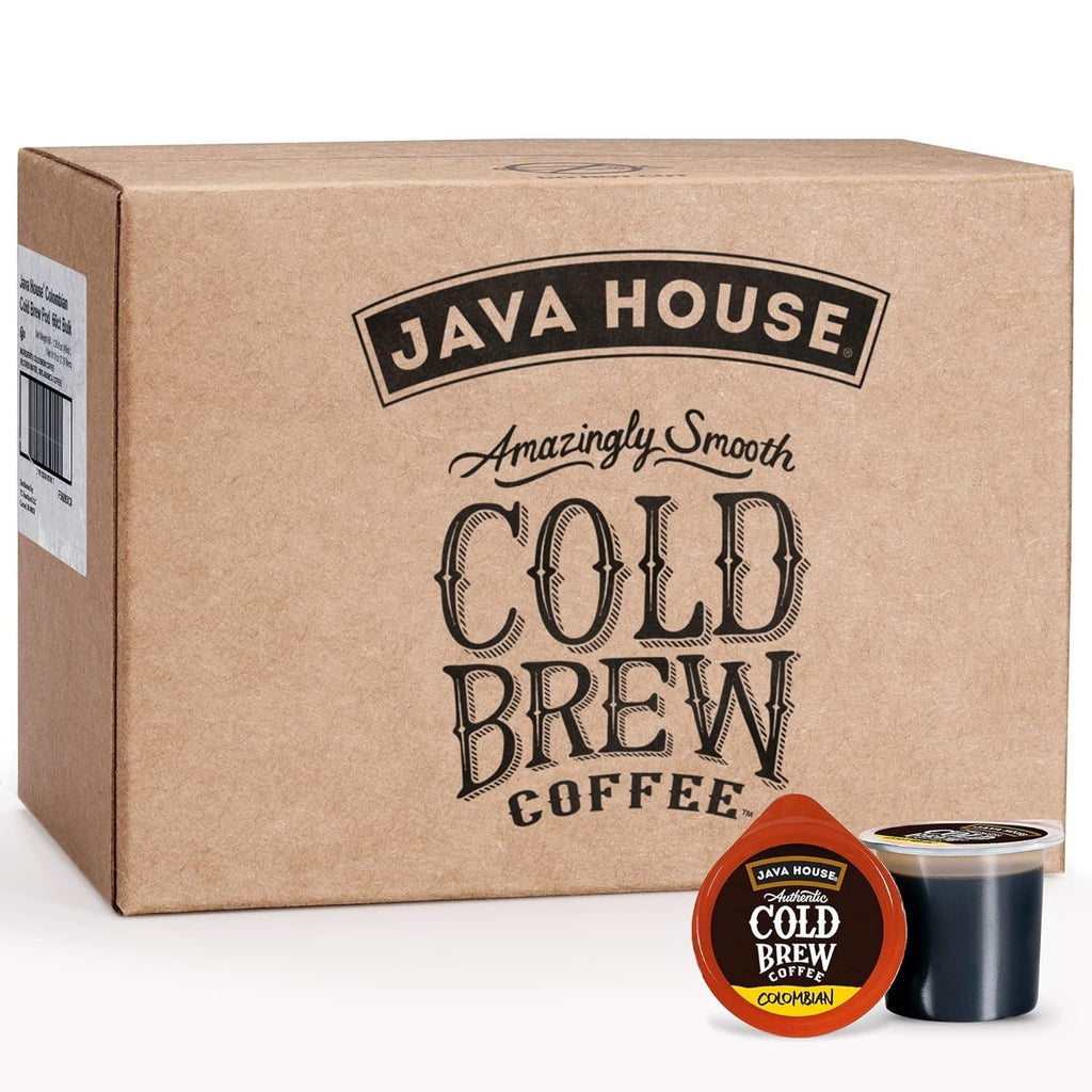 Java House Cold Brew Coffee, Colombian Medium Roast Coffee Concentrate Liquid Pods - 1.35 Fluid Oz (Pack of 60) Enjoy Hot or Iced