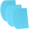 SURDOCA Dough Scraper Bench Scraper - 3P 7.1x4.9" Plastic Flexible Bowl Scraper, Sharp Edge & Angles Cake Scraper. Non-Slip Bakeware Decorating Tools Sculpting & Modeling Tools - Pure Blue