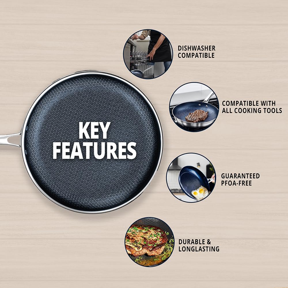 THE COOK'S COMPANY Non-Stick Frying Pan - Premium Skillet for Everyday Cooking, Nonstick Pan for Easy Cleanup, Durable Pan for Versatile Cooking Needs (Size: 11inch)
