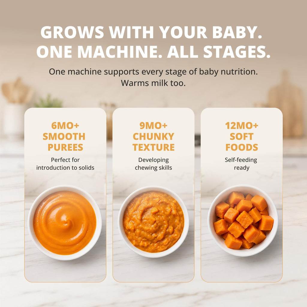 BEAR 2024 Baby Food Maker, One-Step & Easy to Use, Smart Touchscreen, White