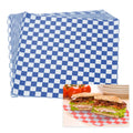PATIKIL 8.7" x 8.7" Waxed Paper Sheets, 100Pcs Square Pattern Oil-absorbing Dry Food Wrapping Paper for Bakery Coffee Shop Home Baking Kitchen DIY, Blue