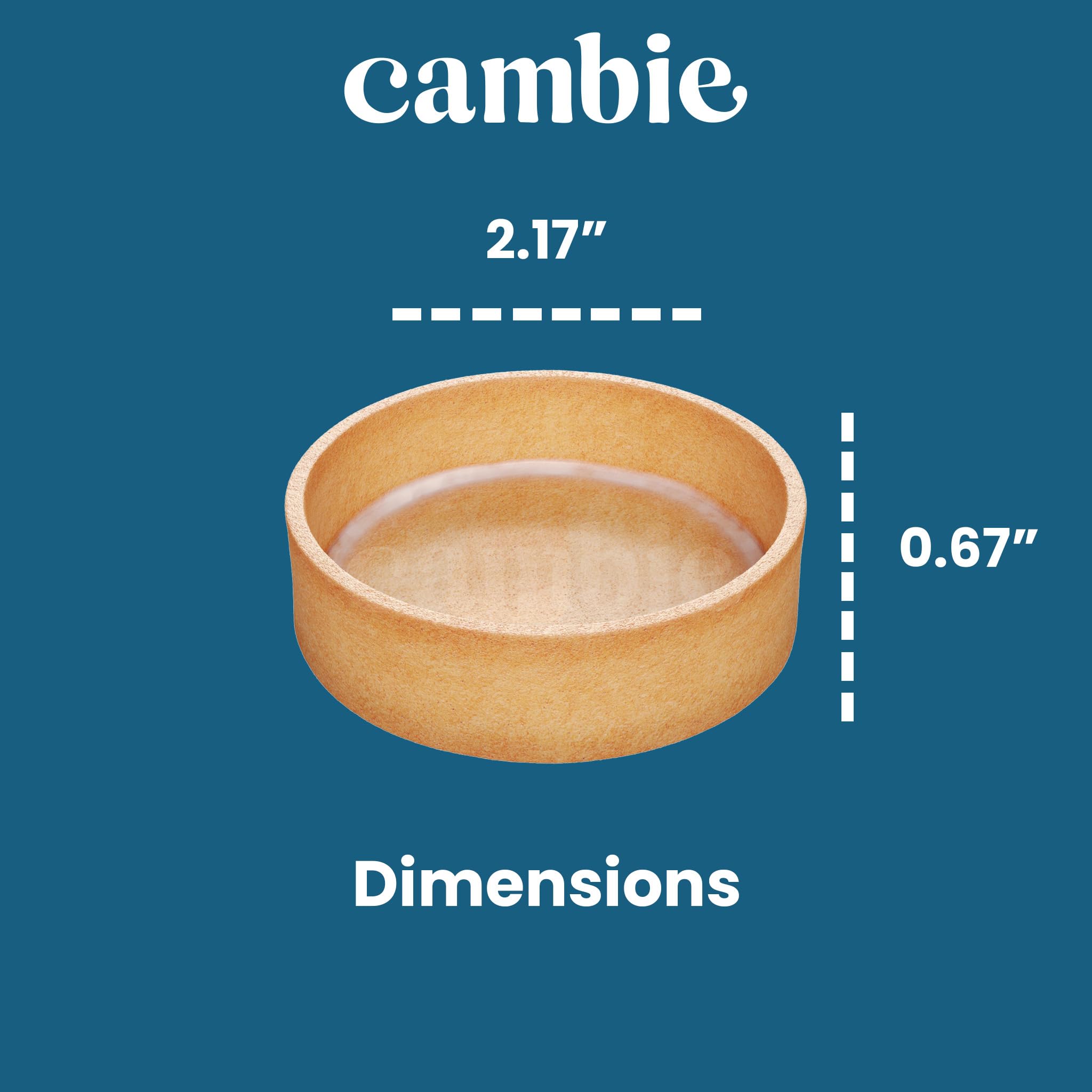 Cambie Sweet Round Medium Tart Shells, 2.17" in Diameter, French Style Tart Shells with White Chocolate Coating (Pack of 40)