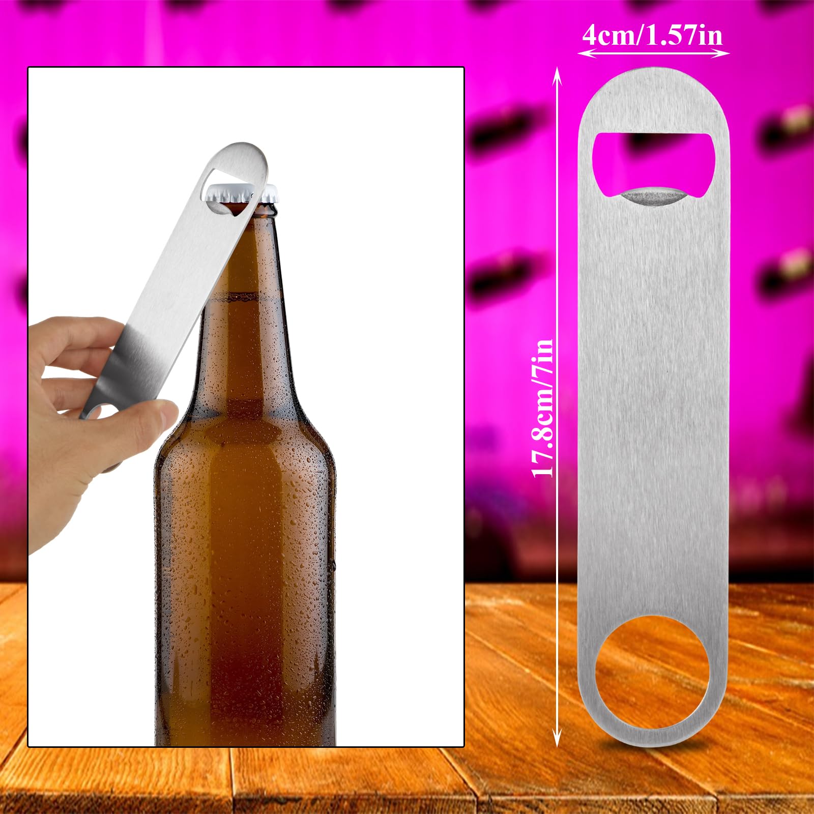 QTLCOHD 20 Pack 7 Inch Flat Bottle Opener