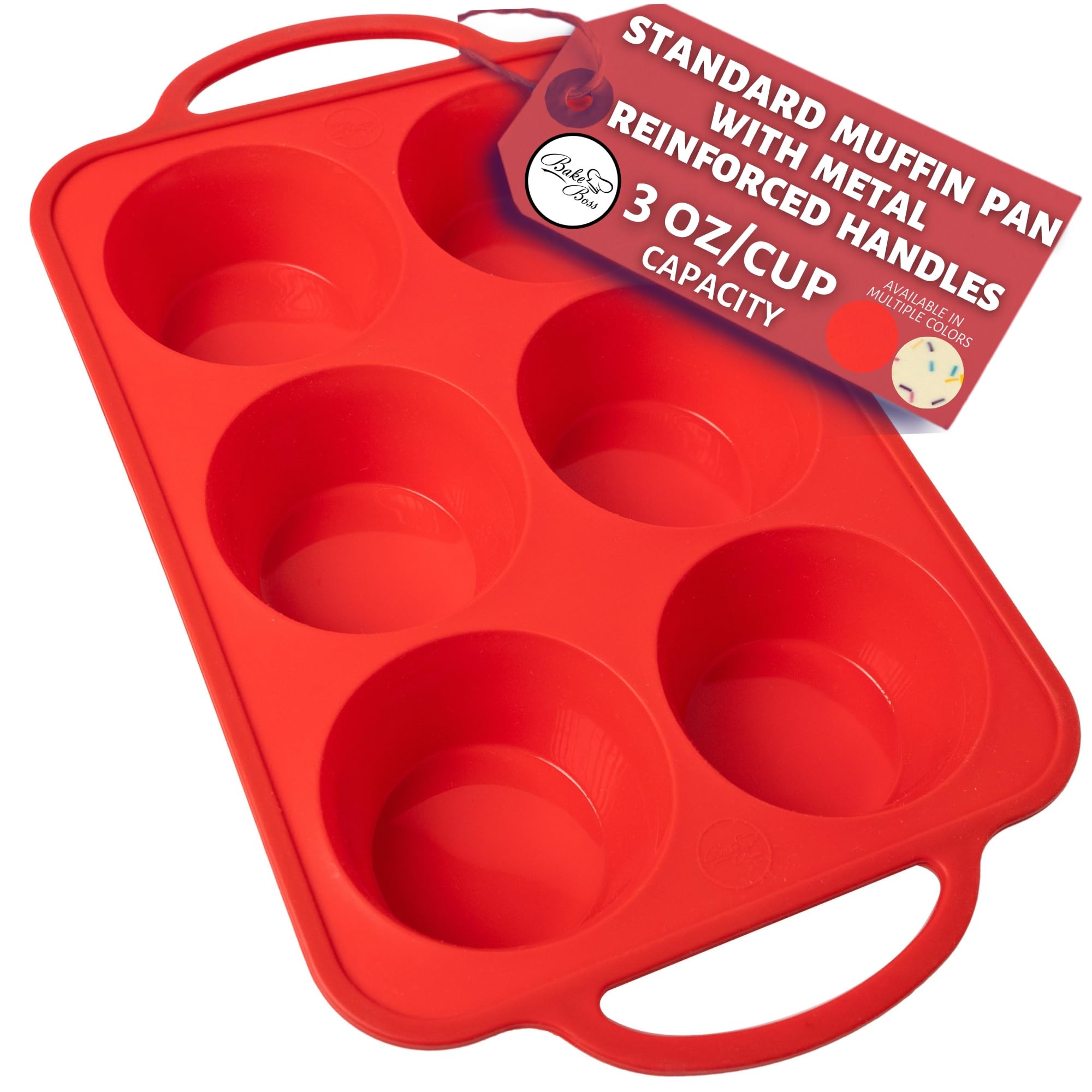 Silicone Muffin Pan, Regular Size 6 Cup Nonstick Cupcake Pan, BPA-Free
