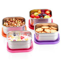 YJSLICT 4 Pack Stainless Steel Kids Snack Containers with Lids, 8 oz Each