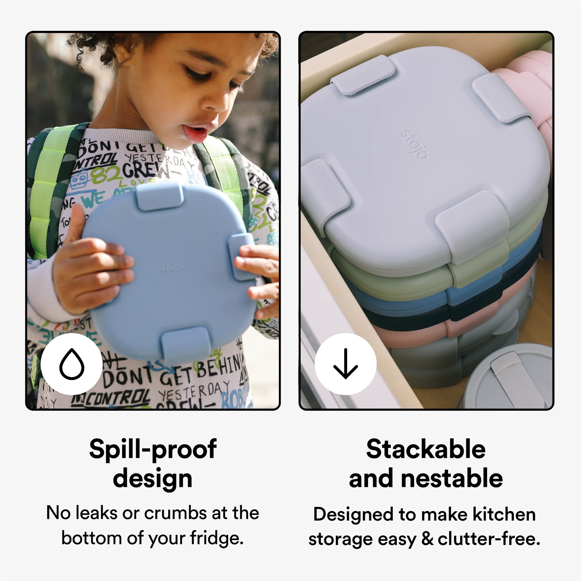 STOJO Collapsible Sandwich Box – 24oz, Reusable Food Storage Container, Silicone Bowl for Hot/Cold Food – Meal Prep, Lunch, Camping, Hiking – Dishwasher Safe (Peony, Set of 1)