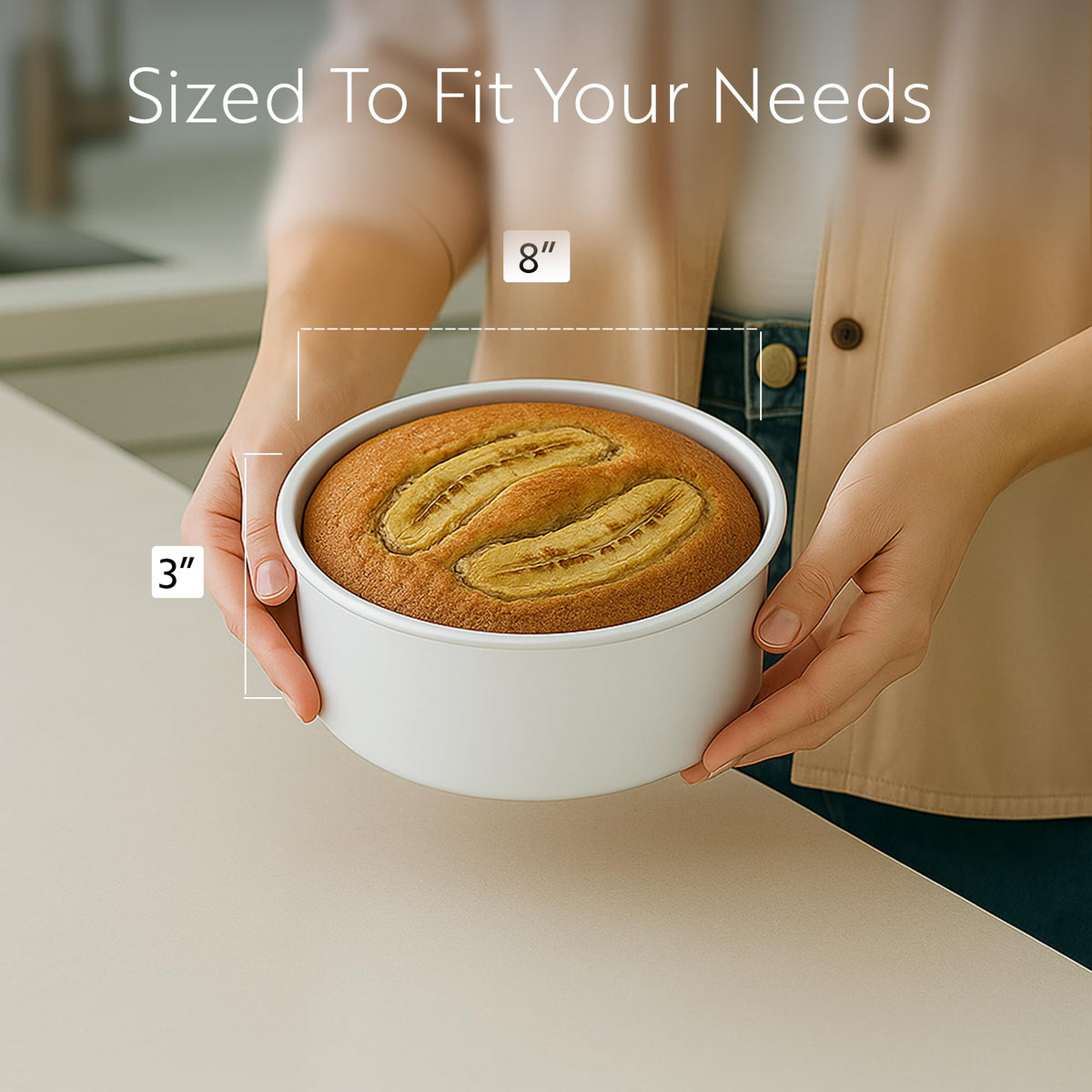 Restaurantware-Met Lux 8 x 3 Inch Straight-Sided Baking Tins, 12 Round Cake Pans - Oven-Ready, Freezable, Anodized Aluminum Round Baking Pans, Greaseproof, For Layer Birthday Cakes