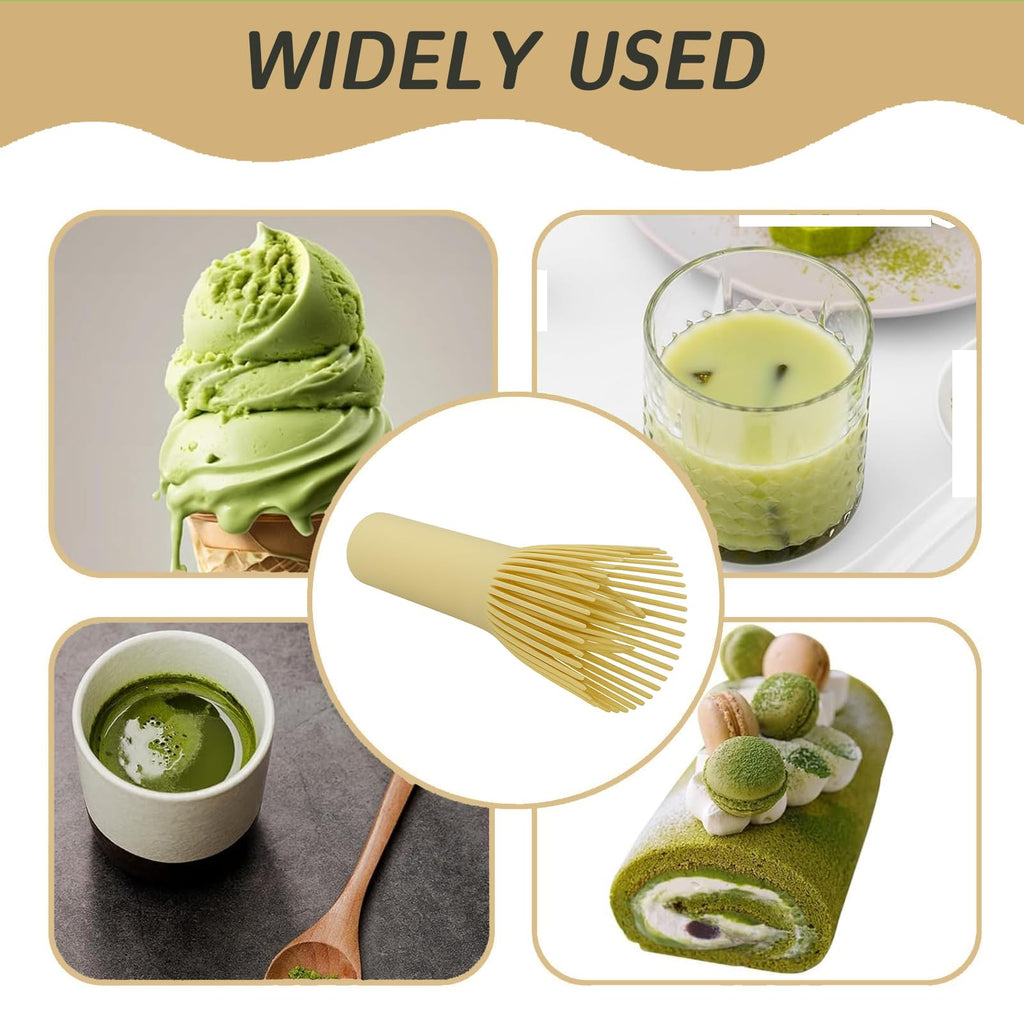 Small Resin Matcha Whisk Traditional Japanese Long Handle Chasen Matcha Stirrer Gifts for Tea Lovers, Easy to Clean Plastic Chasen for Authentic Japanese Tea Preparation (Yellow)