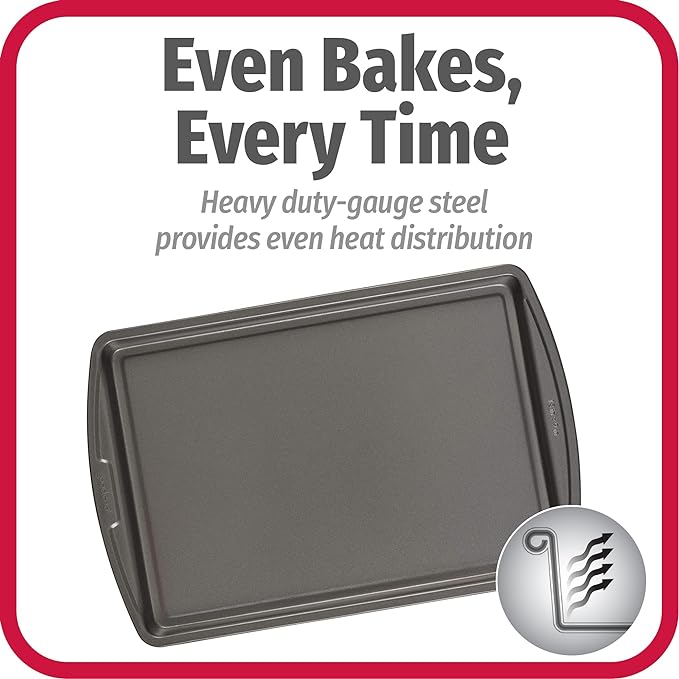 GoodCook Everyday Nonstick Carbon Steel 13” x 9” Baking Sheet Set, 3 Pack – Standard-Sized Carbon Steel Cooking Pans, Bakeware Set, Cookie Sheets for Baking, Oven Pan Set