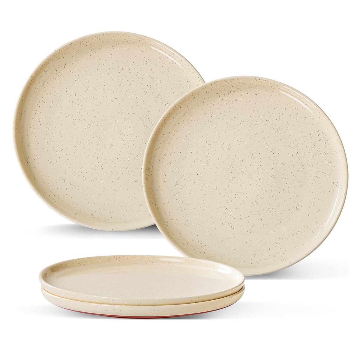 GZG Ceramic Dinner Plates, 10.25 Inch, Set of 4