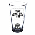 Custom Libbey Pint Glass 16 oz. Set of 50, Personalized Bulk Pack - Beer Glasses, Heavy Duty Drinkware - Black