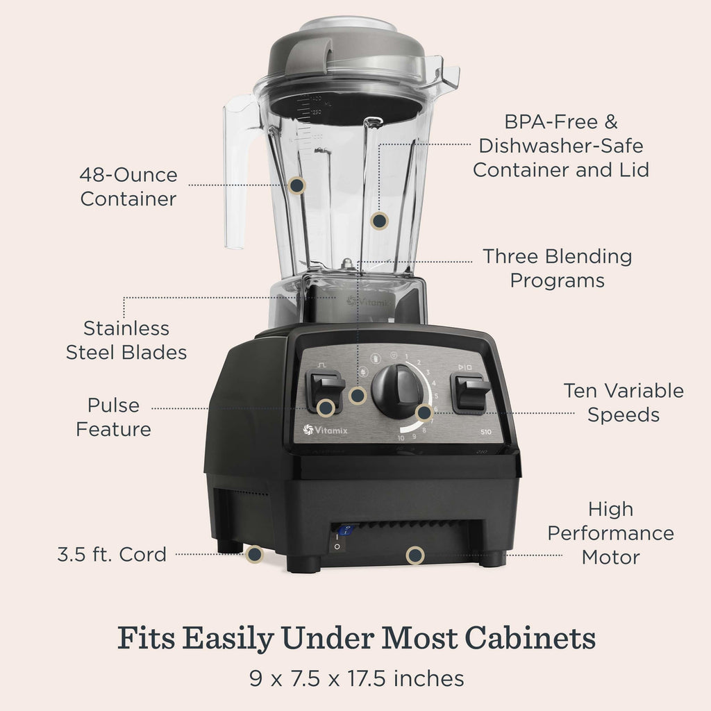 Vitamix Propel Series 510 Professional-Grade Blender, 3 Programs, Slate
