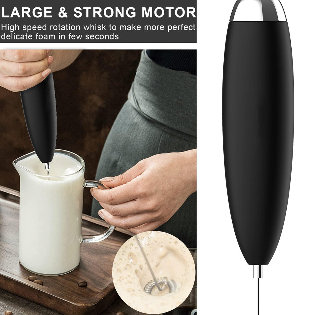 Anteday Electric Milk Frother Handheld, Quality Frother Wand for Coffee, Battery Operated (Not included) Drink Mixer Matcha Whisk, Functionality Foam Maker for Frappe Hot Chocolate, Cappuccino, Lattes