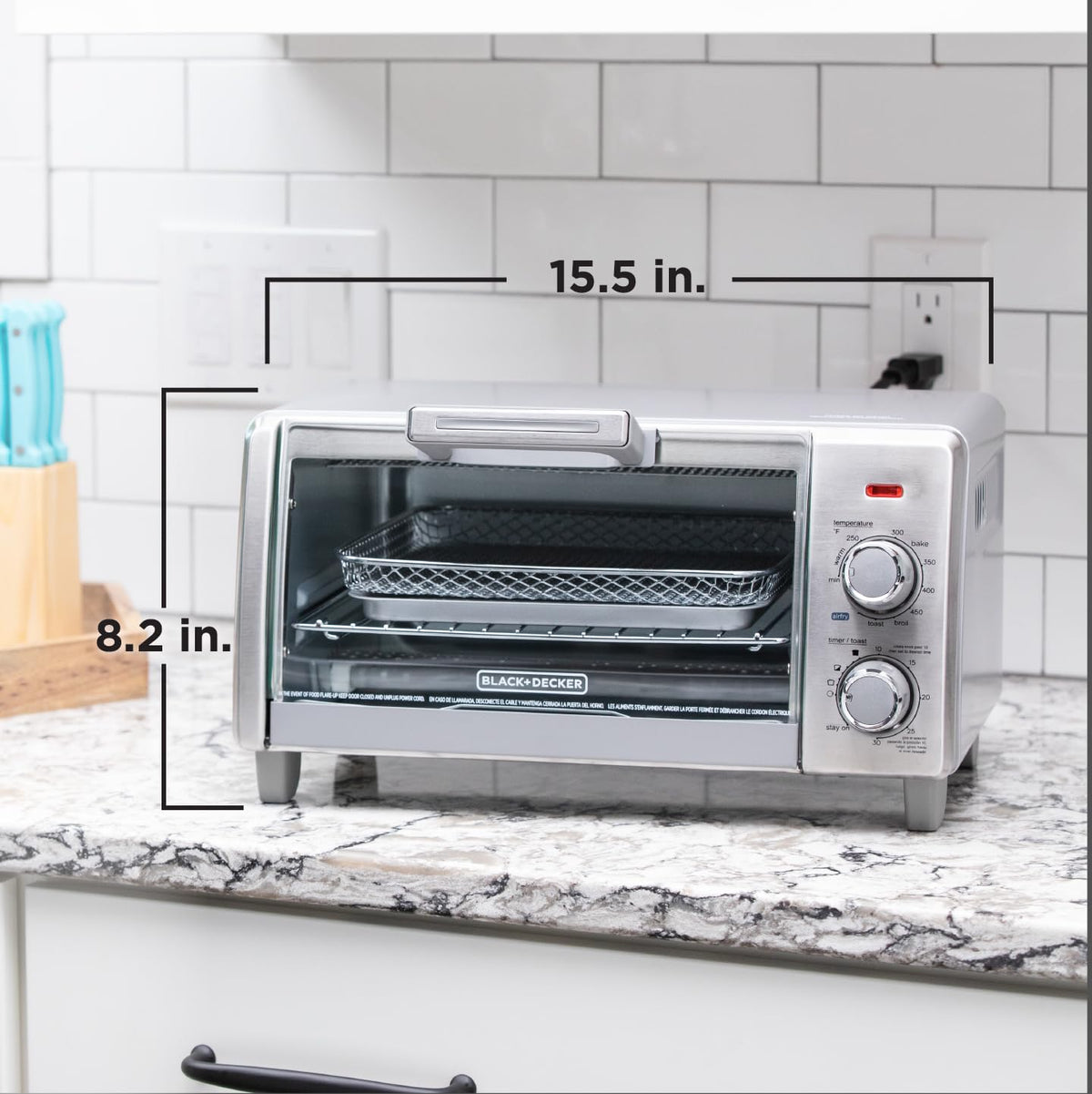 BLACK+DECKER 4-Slice Air Fry Toaster Oven, 5-in-1 Countertop Oven