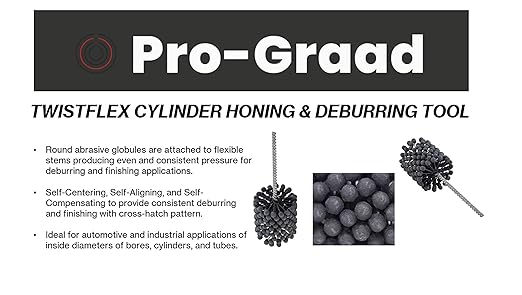 TwistFlex 1-3/8" 240SC Cylinder Hone | 1.375" Flexible Cylinder Honing & Deburring Tool | Bore Brush for Hole Diameters 1.25" - 1.38" | Silicon Carbide 240 Grit | 1/4" Shank | 8.27" Length…